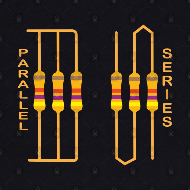 Electrical Resistor Parallel series Connections Design for Electrical engineering Students  electricians engineers by ArtoBagsPlus